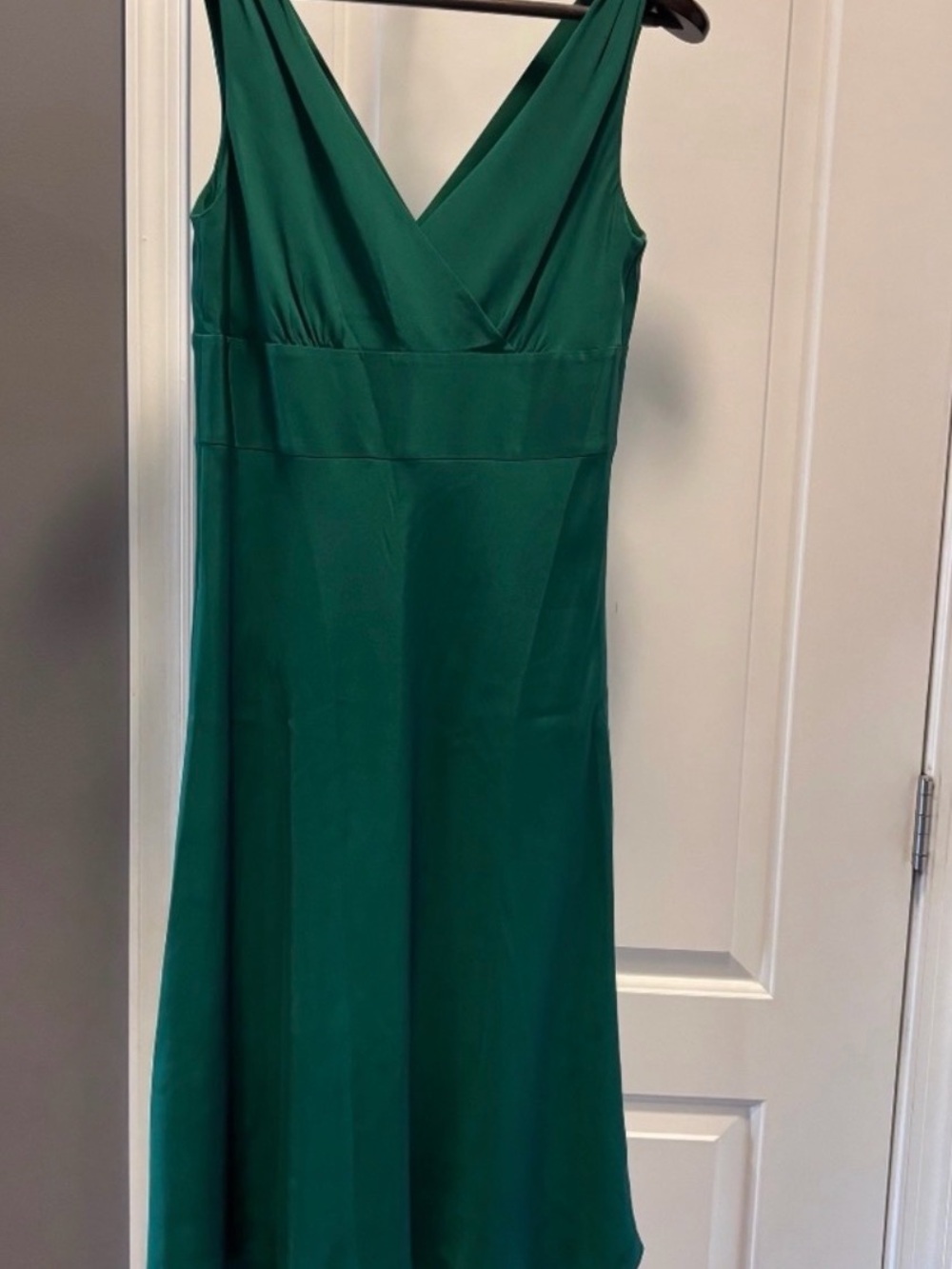J. Crew Emerald V-Neck Sleeveless Maxi Dress